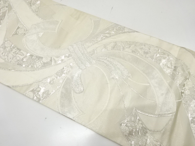 JAPANESE KIMONO / ANTIQUE FUKURO OBI / SILK / WOVEN FLOWER